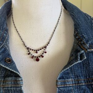 NECKLACE Elegant Red Gemstone Necklace